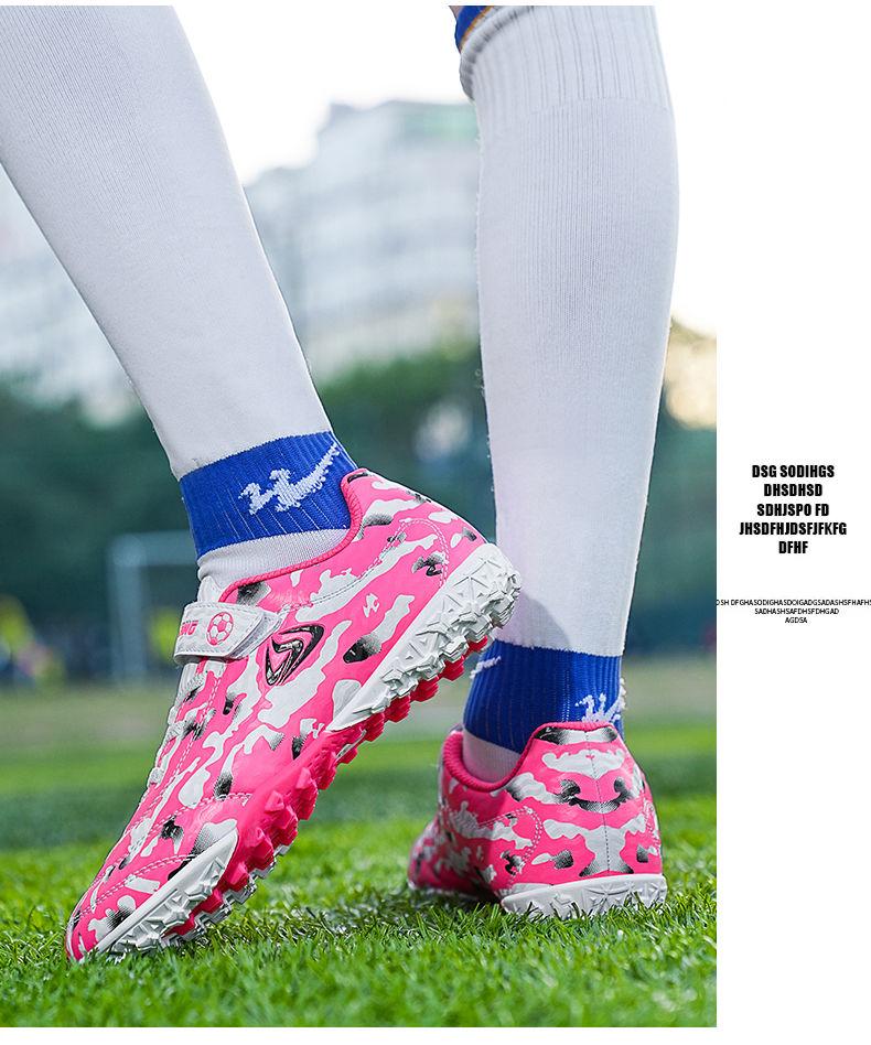 Product Introduction of Authentic Soccer Shoes Non-Slip Spike Children Boys Girls Youth Breathable Long Spike Wear-Resistant Elementary School Competition Sports Shoes Footwear 22