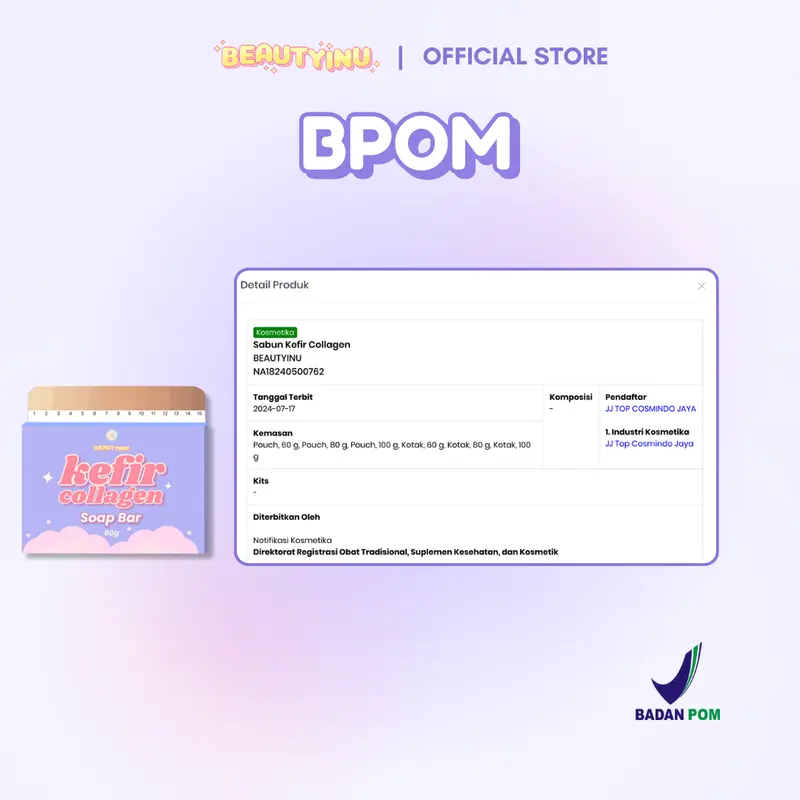 [KHUSUS LIVE] Paket Beautyinu Sabun Pemutih Badan Kefir Collagen isi 2 BPOM 4