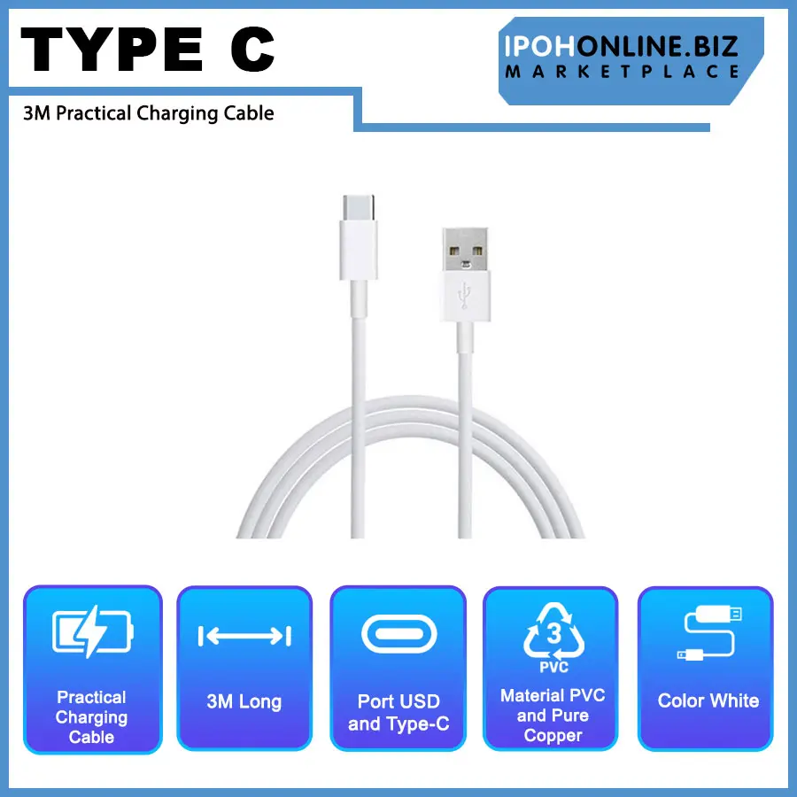 3M Practical Charging Cable Type C Charging Cable for Type-C Interface Mobile Phone