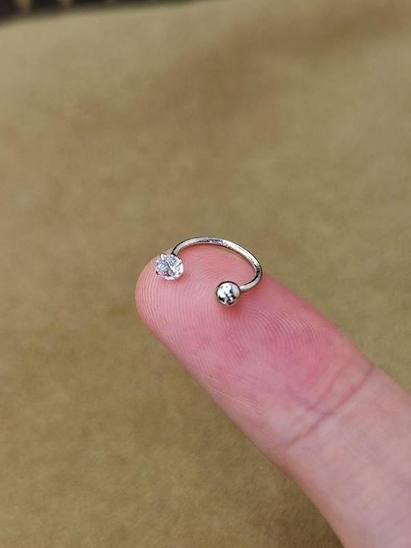 C-shaped Artificial Zircon Decor Earrings, 2 Counts Fashionable Ear Cuff Earrings for Women & Girls for Party, Daily Decor, Exquisite Jewelry for Gift 3