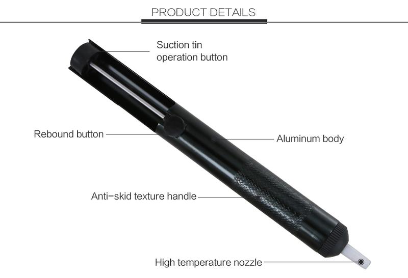 Product Introduction of BST-018/108 Metal Desoldering Pump Suction Tin Gun Soldering Sucker Pen Removal Vacuum Soldering Iron Desolder Tools Hot Sell 4