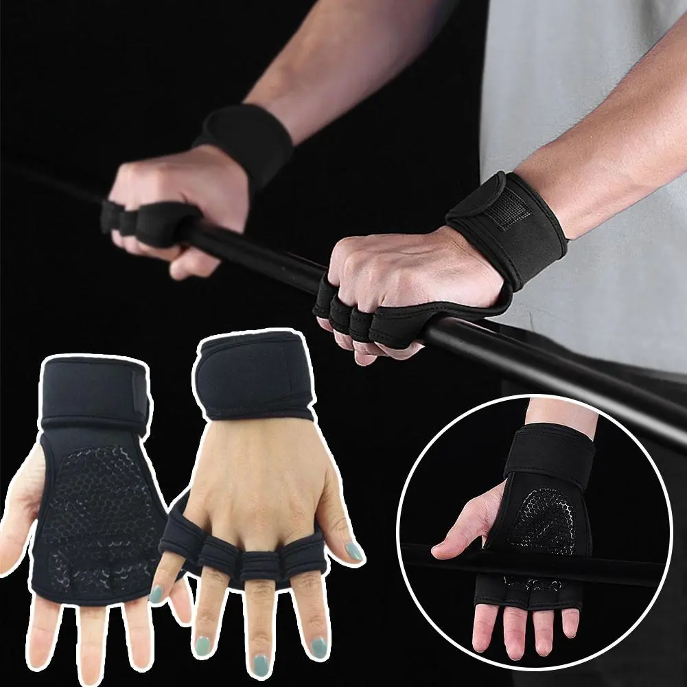 Gym Weightlifting Gloves Men's And Women's Wrist Guards Horizontal Finger Pull Prevent To Up R4K7