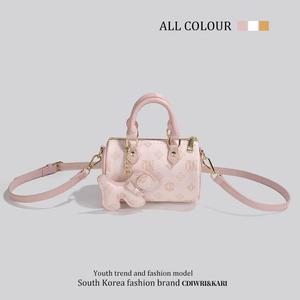 Pink Women's Handbag Round Pillow Bag with Adjustable Crossbody Strap, Korean Style Girly Women's Bag, Gift for Girlfriend