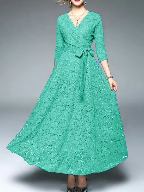 Baju Panjang Wanita Maxi Brukat Icha Plain 1