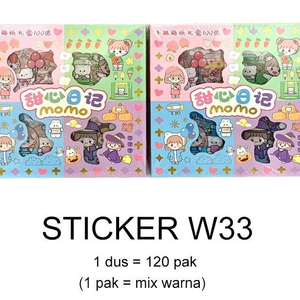 1pack=100lembar STICKER MOMO STICKER DIY FANCY - Shop | Tokopedia