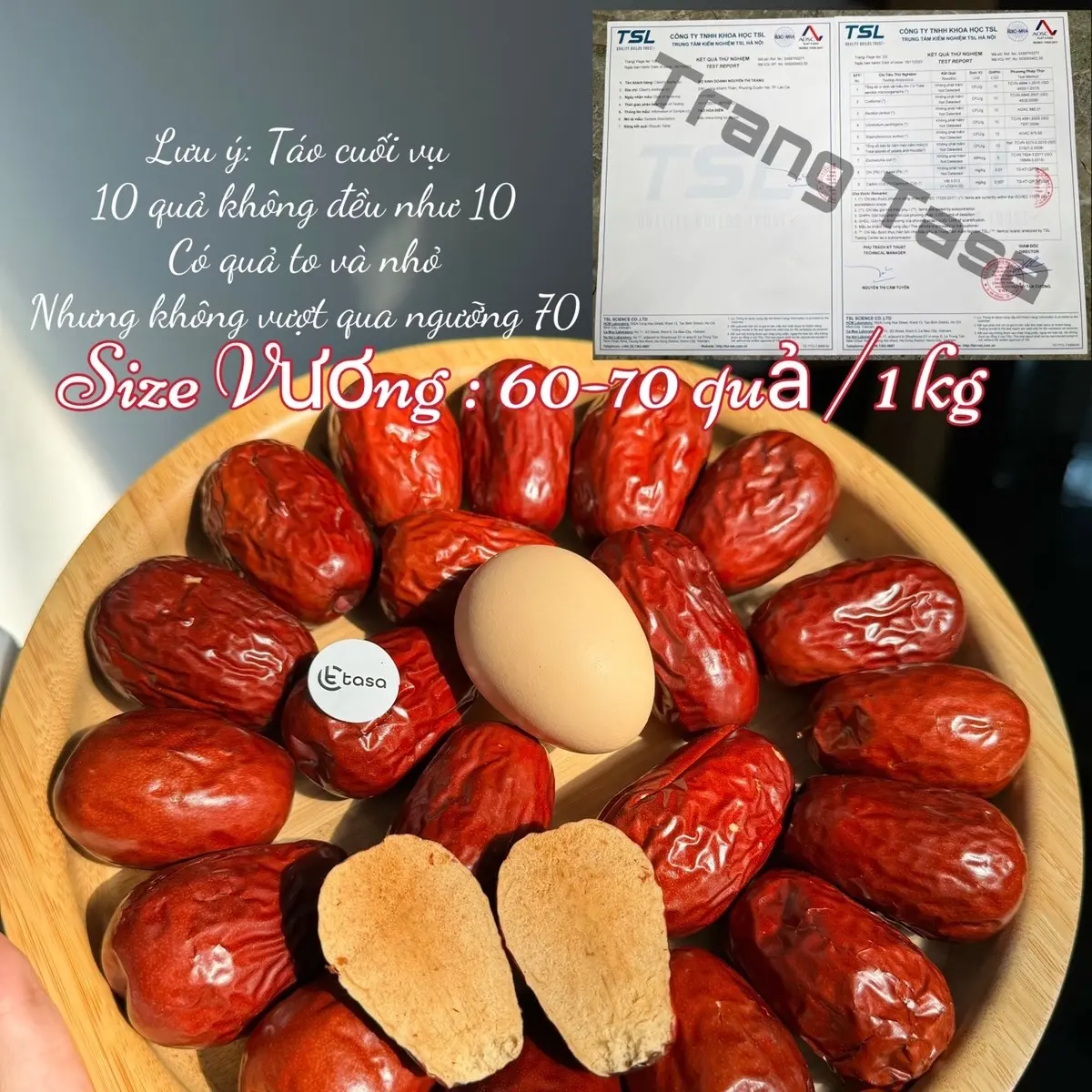 Táo Vương Thượng Hạng -Táo Hoà Điền Tân Cương (size 60-70 quả /1 kg )- phơi khô tự nhiên Snack Food Thức Ăn Ăn Vặt táo  đỏ táo Làm mát