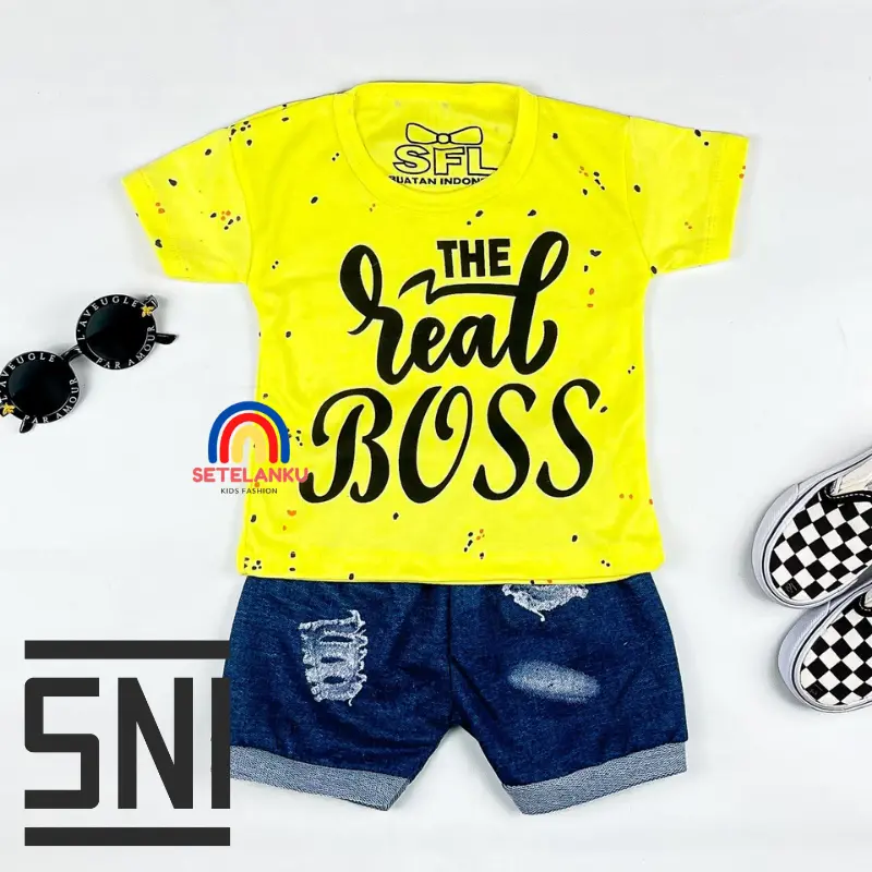 [COD] Set Anak 0-12bulan Murah Lengan Pendek Nyaman Setelan Bayi Laki Newborn Set Kado Akikah Denim Boy Cowok  Parsel Denim Boy