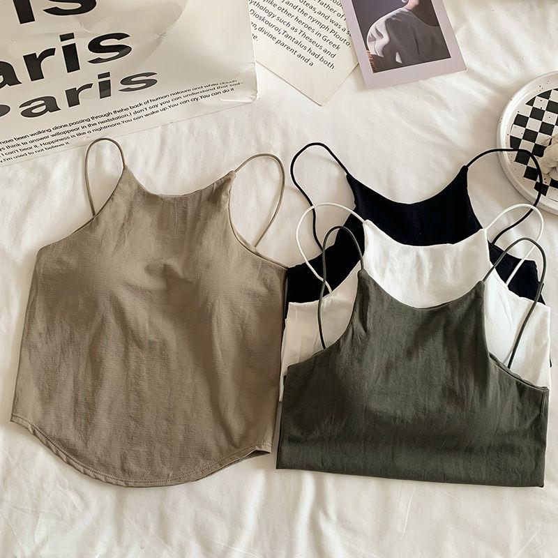 Product Introduction of Pure Hot Girl Camisole Women with Chest Pad Inner Wear Outer Wear Beauty Back Design Sense Slim Fit Sleeveless Top Women 4