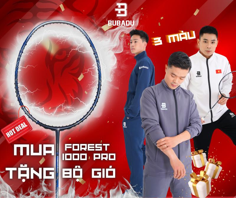 [CHÍNH HÃNG BUBADU] VỢT CẦU LÔNG BUBADU FOREST 1000 PRO  siêu phẩm công, TẶNG CUỐN CÁN, CƯỚC Carbon Cán Vợt Sport