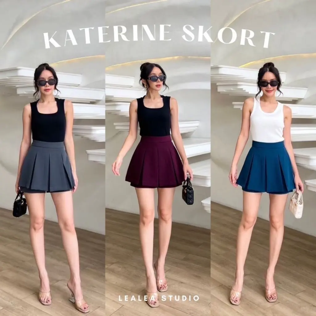 Rok Celana Skort Wanita LEALEA Katherine Skort Stylish Trendy Import Bkk Bangkok