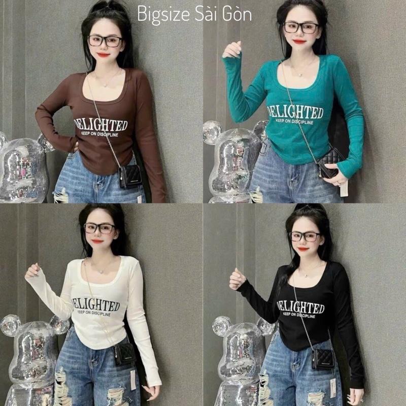 Áo Thun Cổ Tròn In Hình Phối Cổ U Vải Thun Tăm QC Có Bigsize 45- 90 Kg Dễ Thương Nữ Women Top - B.1497