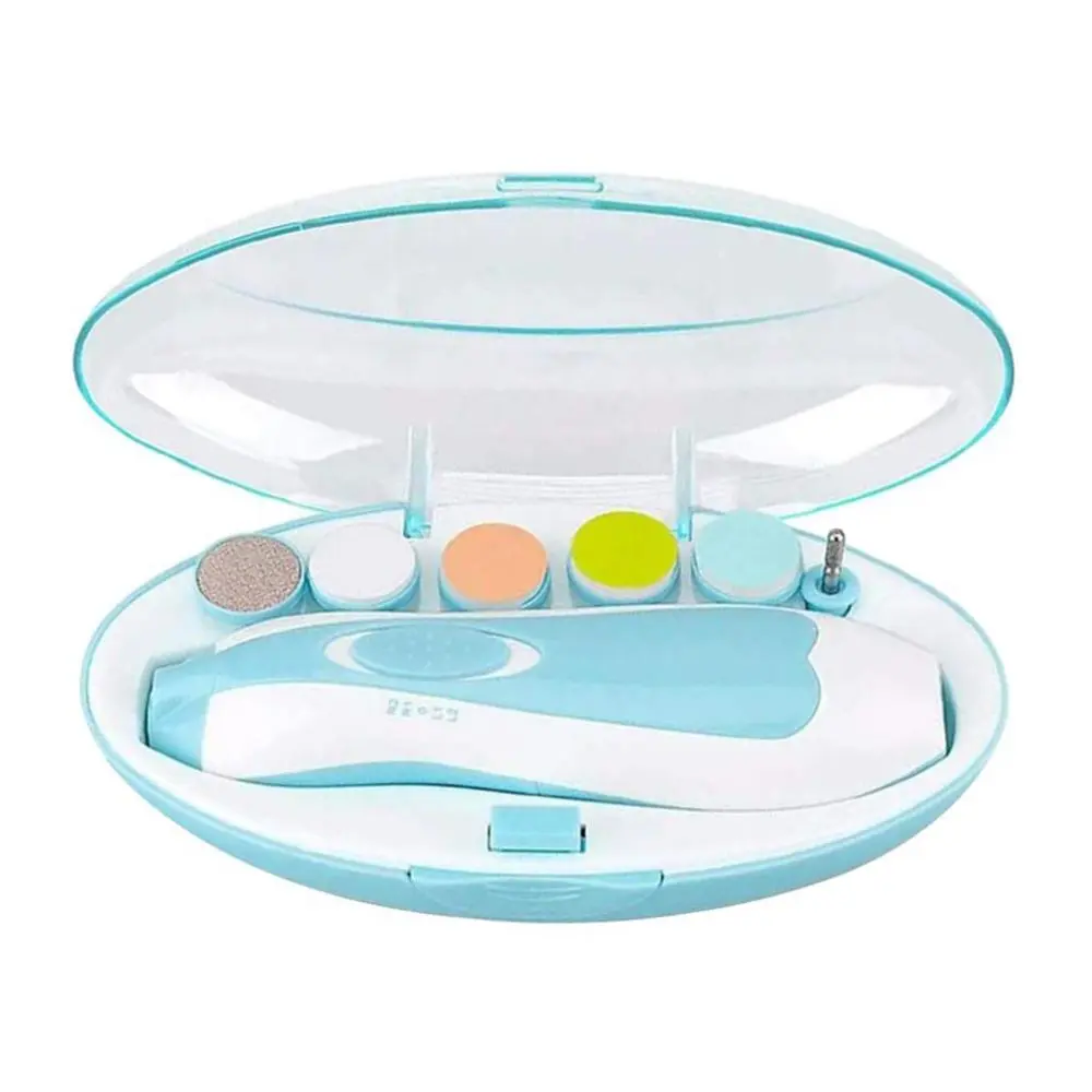 Baby Nail Clippers 6 in 1 Safe Electric Baby Nail Trimmer, Baby Nail File Kit with Additional Replacement Heads, Newborn Toddler Toes and Fingernails