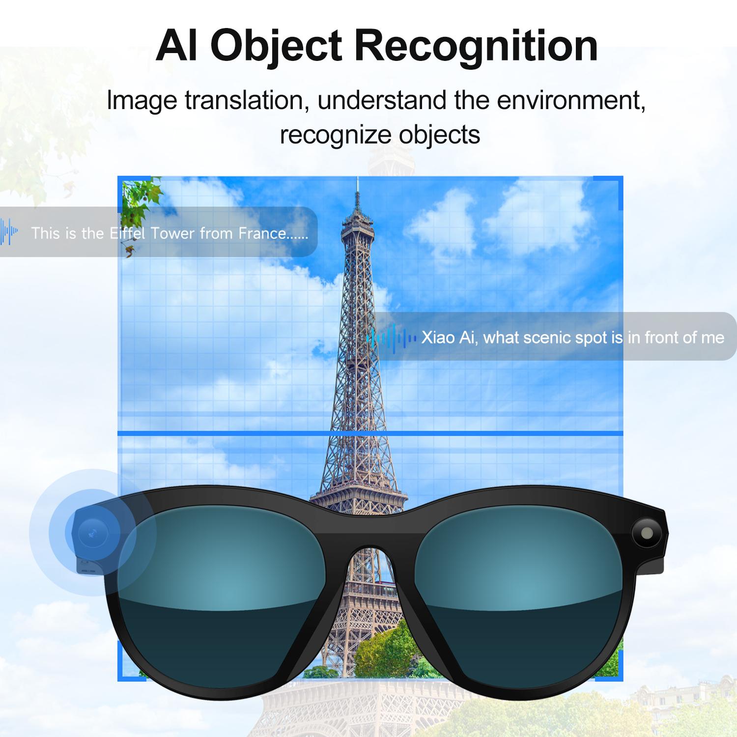 AI Smart Camera Glasses Video Record Bluetooth Calling Voice Assistant Music Player Translation Multifunctional Camera Glasses - Image 5