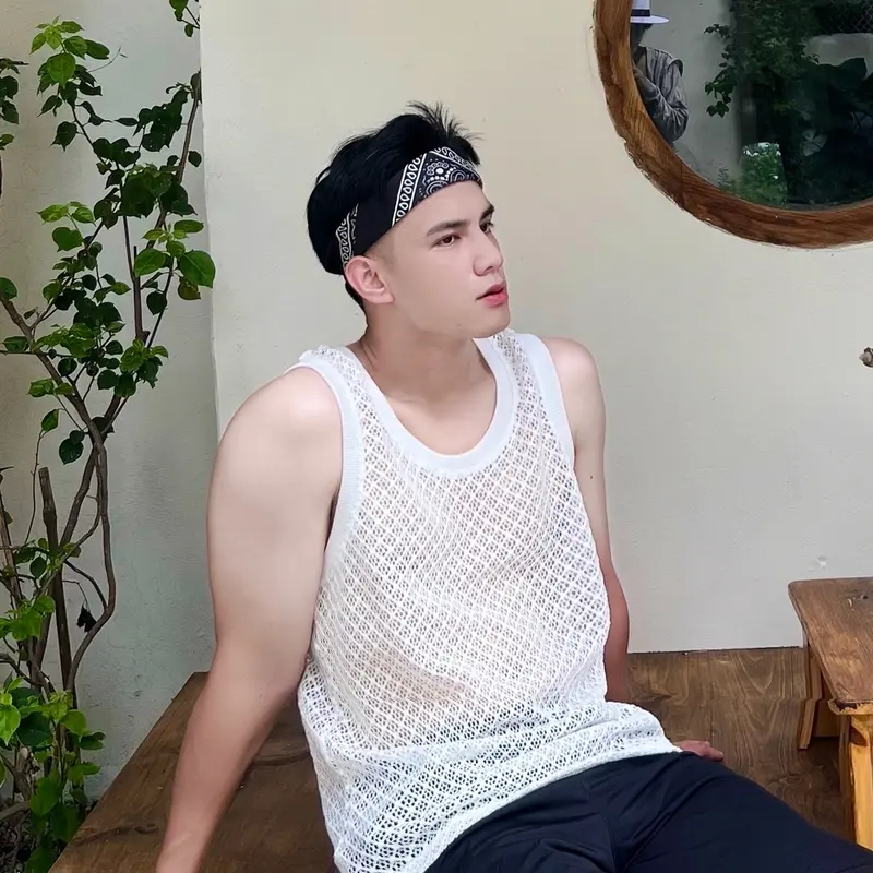 Áo tanktop lưới thời trang ,form regular mặc đi biển ,du lịch [Mã 21]  Menswear 3