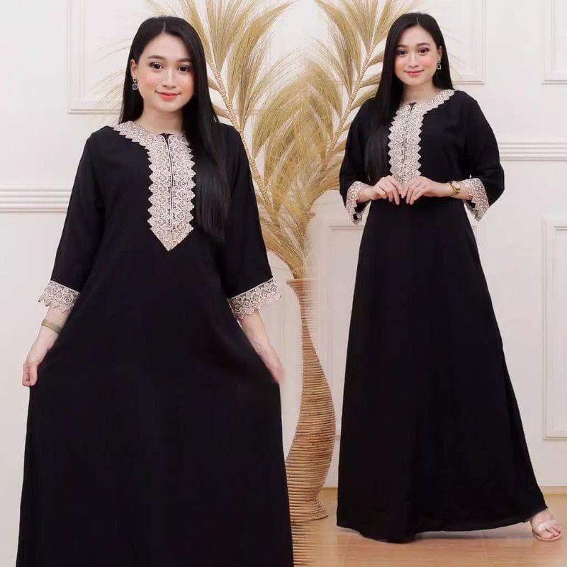 Daster Arabian Renda ZEEMA/Daster Arab Katun Rayon Polos Premium Busui