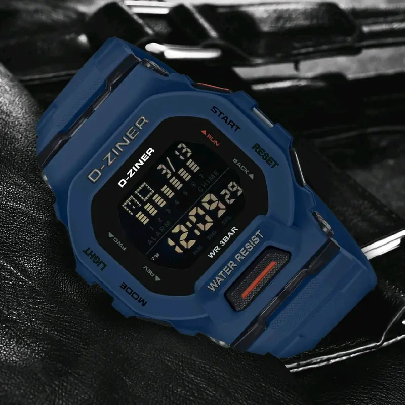 jam tangan pria mewah D-ZINER 8312 Tali Rubber Abu orange Digital original Hijau 8