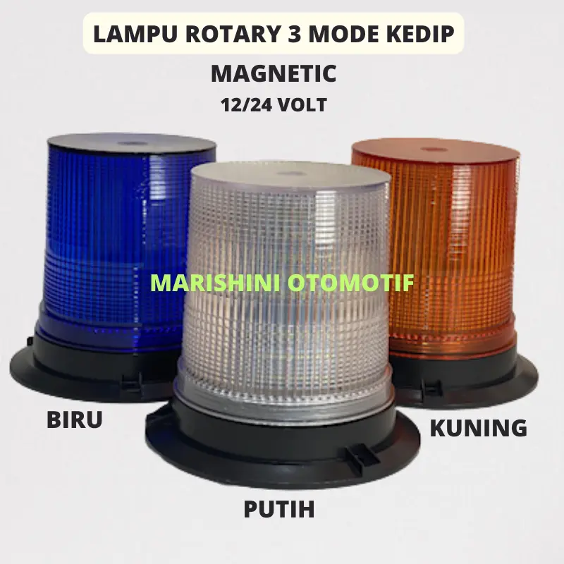 Lampu Variasi Rotari Magnet/Rotary Rotator Warning Light Universal LED Blitz 3 Mode 1X Sampai 3X mode Kedipan 12-24 Volt Mobil Truk car