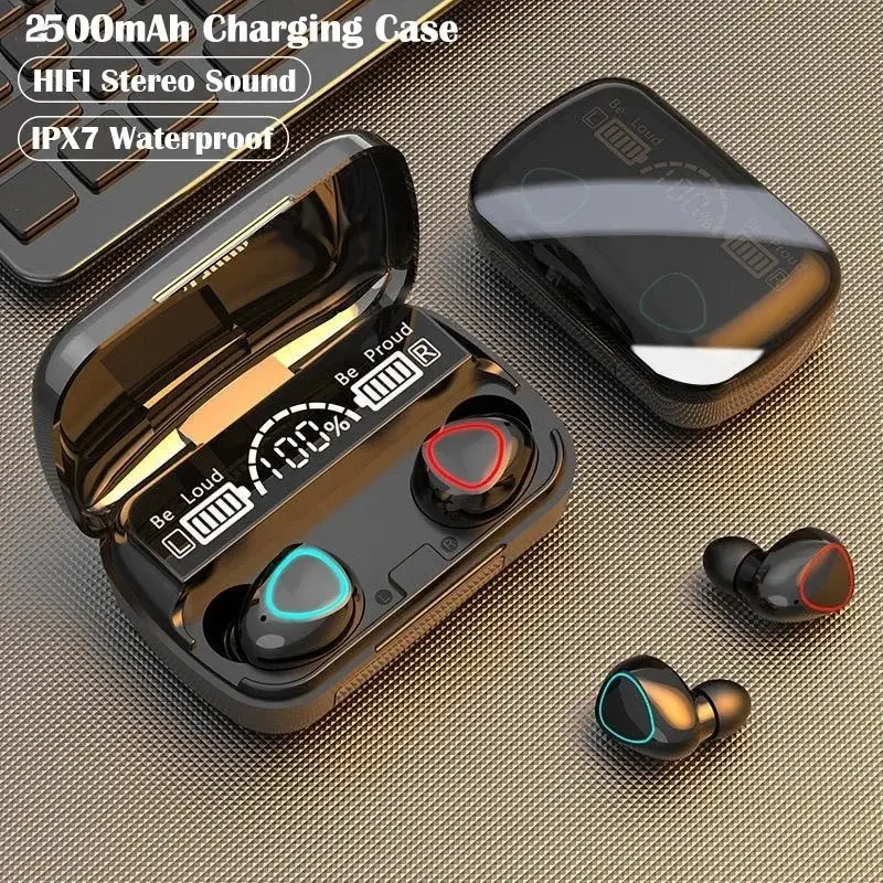 Tai Nghe Bluetooth, M10, Rảnh Tay, Màn Hình LED, Âm Nhạc Âm Thanh Nổi HiFi, Tai Nghe Không Dây, Chống Nước, Thích Hợp Để Chơi Game, Tai Nghe