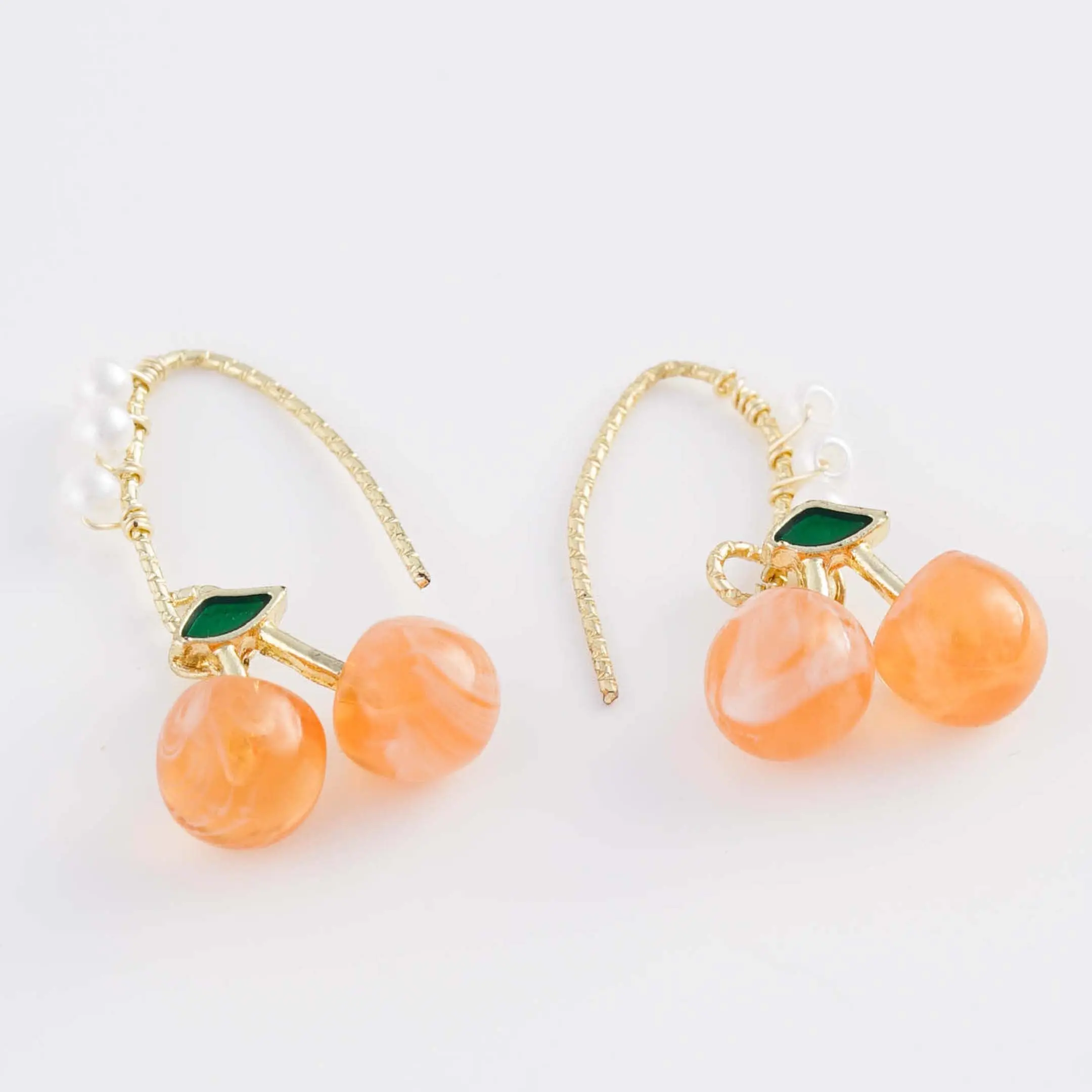 Kaulanada Earrings Anting Gantung Wanita Dangle Cherry-Themed - Gold Plated with Sterling Silver Posts