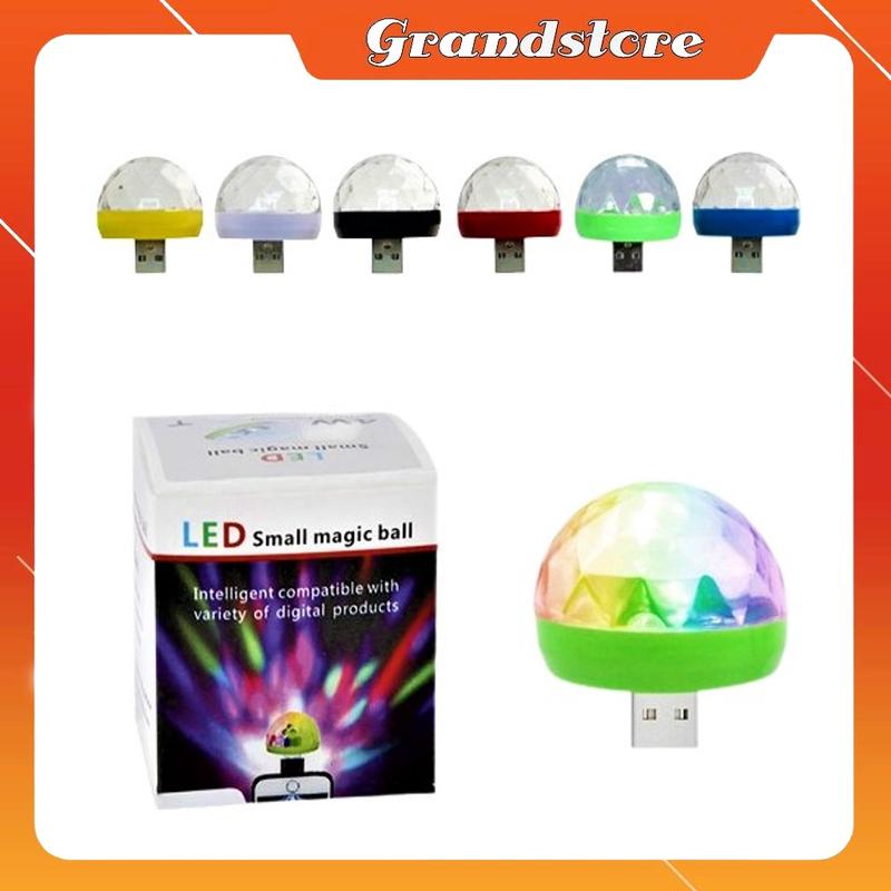 Đèn vũ trường bar karaoke sân khấu mini nhỏ cắm cổng usb led 7 màu cảm ứng cảm biến chớp nhấp nháy xoay đổi màu theo nhạc trang trí decor quán, phòng ngủ, oto cực phê