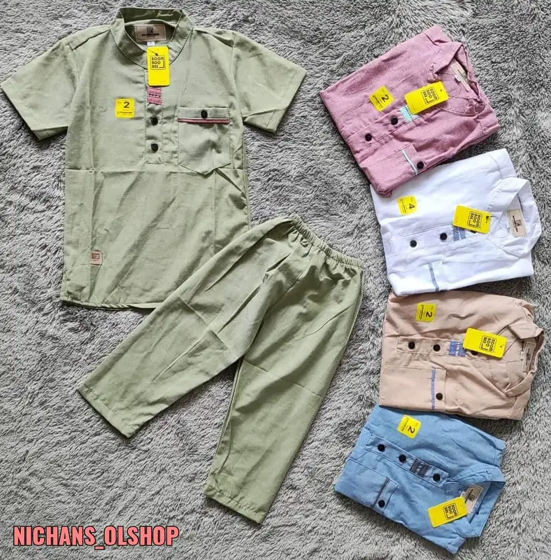 SETELAN KOKO KURTA OXPORD POLOS // SETELAN BAJU MUSLIM ANAK LAKI-LAKI TERBARU USIA 1-10 TAHUN // STELAN KOKO KURTA ANAK COWOK // BAJU KOKO ANAK 1