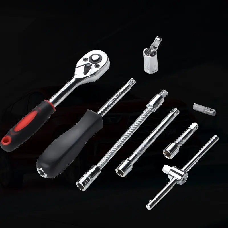 [penawaran istimewa] TOOLBOX Kunci Socket 46/48 Pcs 1/4" + Obeng shock Tool Kit Set  Lengkap Socket Tool 6