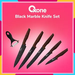 Pisau Dapur Oxone OX-605 Black Marble Knife Set [ORIGINAL]