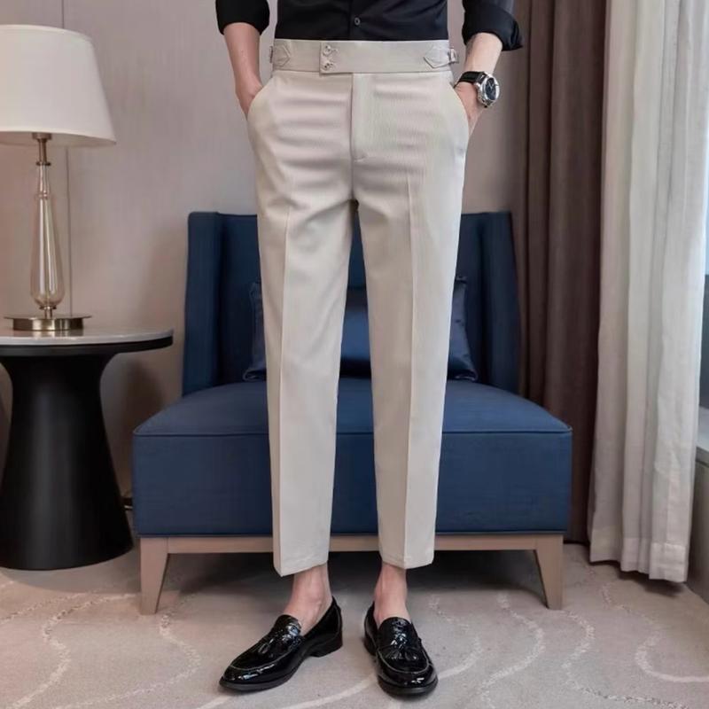 Quần Âu Nam Cạp Cao Sidetab Mặc Đi Chơi,Quần Âu Công Sở Sang Trọng Lịch Lãm Chất Cotton Co Giãn 8