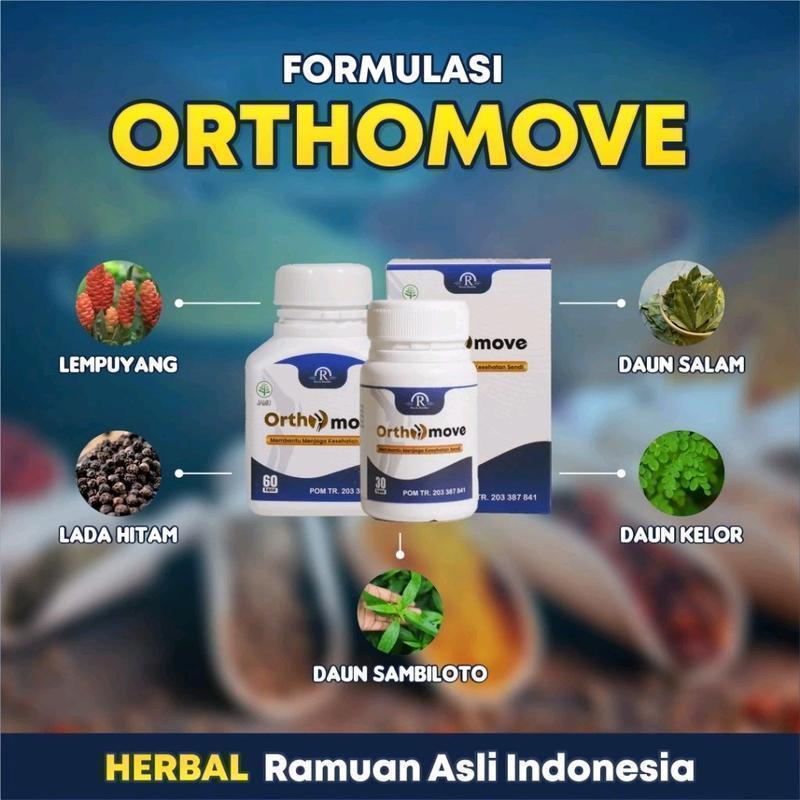 Orthomove isi 60 kapsul - Suplemen Herbal Sendi dan Asam Urat baik untuk kesehatan Original Bpom 1