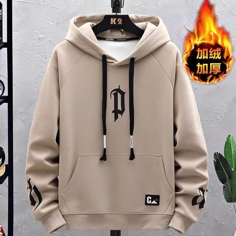 Áo len Hợp Xu hướng dành cho nam giới, có mũ trùm đầu, áo khoác thu đông, lớp nền rộng rãi, thích hợp cho thanh niên 14 tuổi và 15, 16 tuổi, ra mắt mới năm 2025