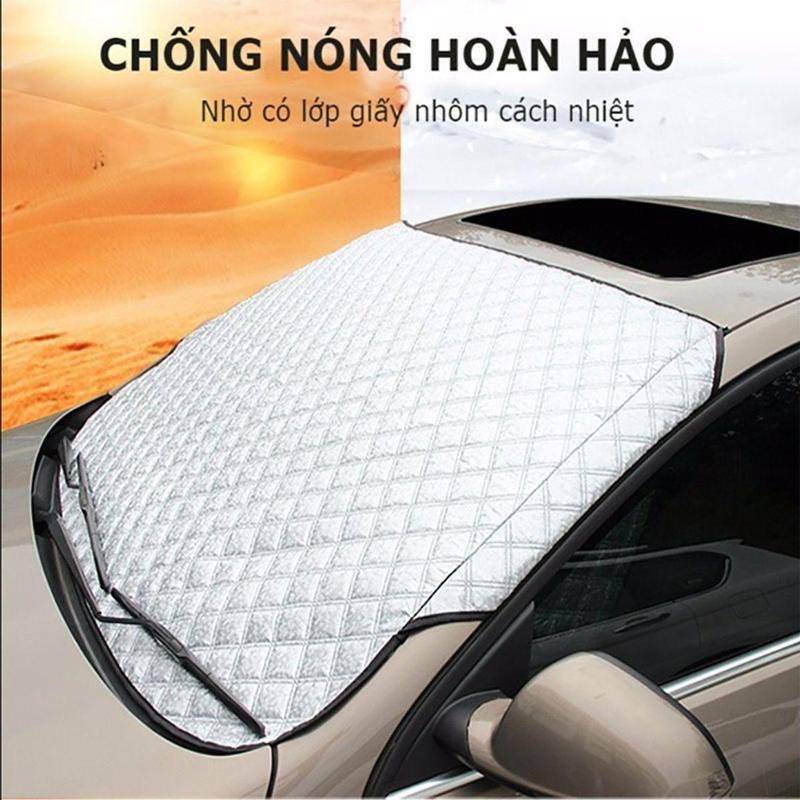Bạt Phủ Che Nắng Kính Lái Ô Tô, Xe Hơi Chống Nóng Hiệu Quả 3 Lớp Tráng bạċ Cao Cấp 1