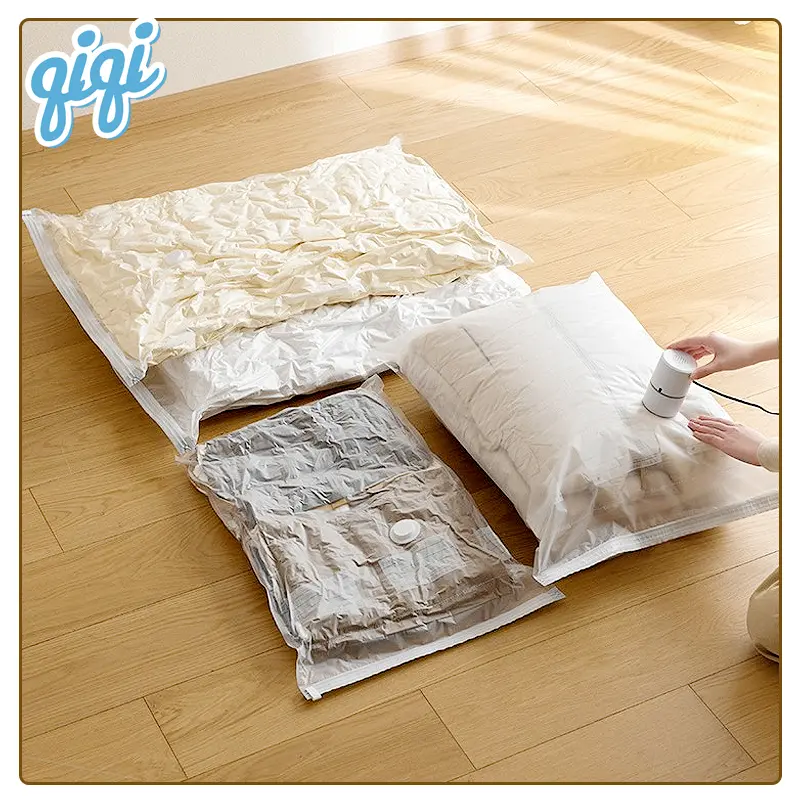 Plastik kompresi vakum/alat vacum baju dan plastik nya/vacuum bag travel/plastik vacum baju/Vakum Baju Pakaian - Qiqi Treasure 0
