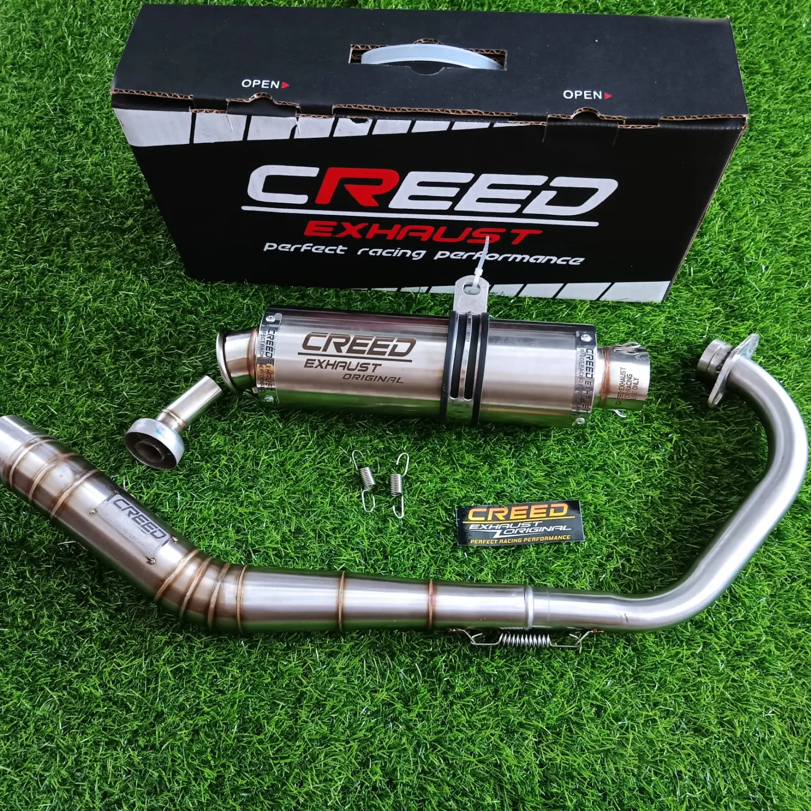 knalpot racing creed exhaust suara NGEBAS pnp R15 cb 150r cbr 150r vixion sonic gsx 150r jupiter mx satria fu verza tiger byson megapro