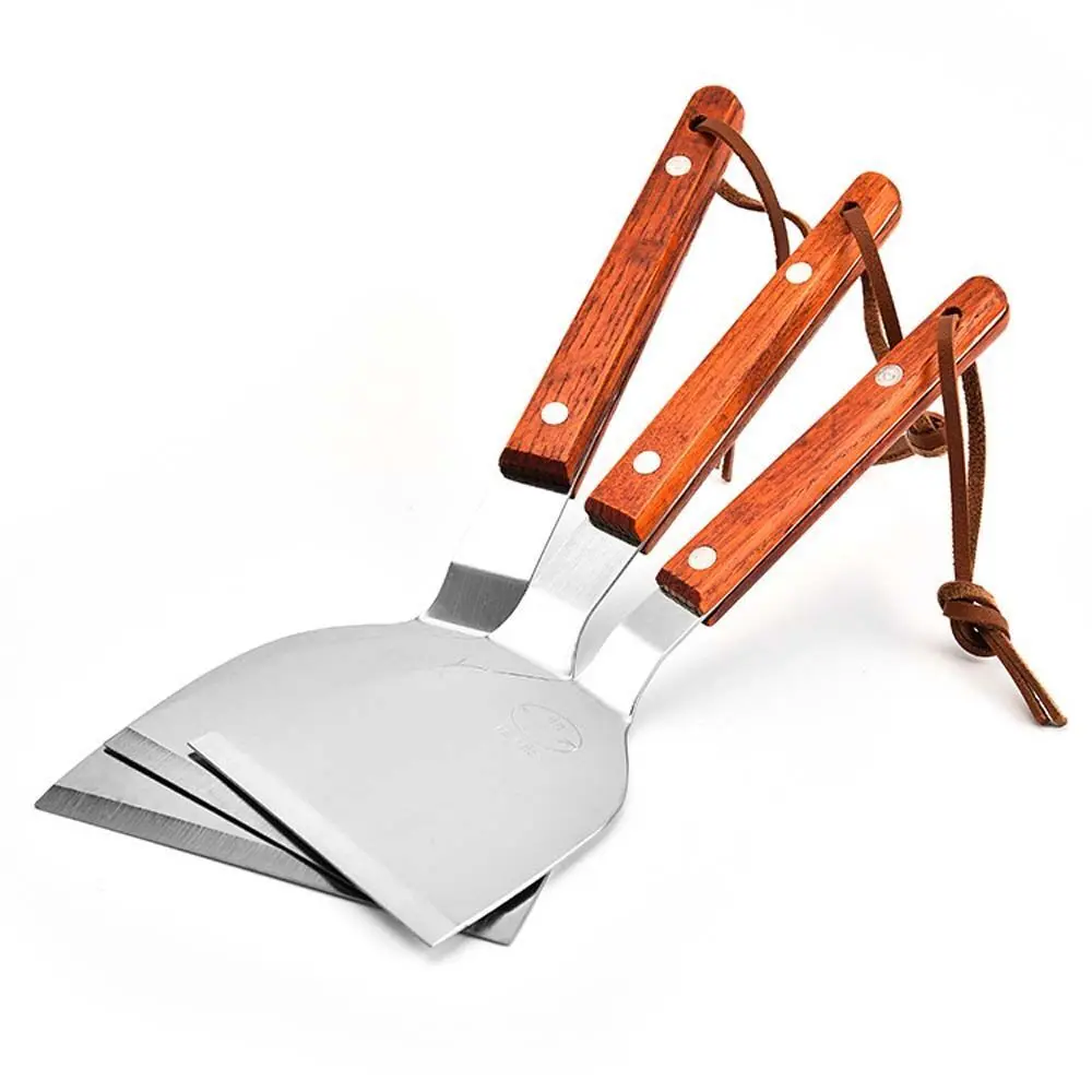 Hamburger Professional Grade Stainless Steel Spatula, Wide Spatula Turner with Strong Wooden Handle, Heavy Duty Metal Lifter Kitchen Utensils Blade Wok Eggs