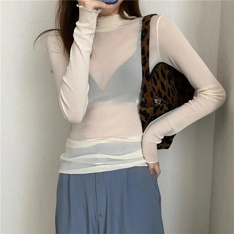 Product Introduction of Áo Thun Nữ, Áo Dài Tay, Xuyên Thấu Đối, 1 Chiếc Top Women 10