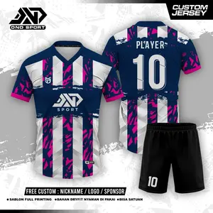 Jersey Futsal Sepakbola Navy Grid Splash Gratis Nama Nomor Punggung