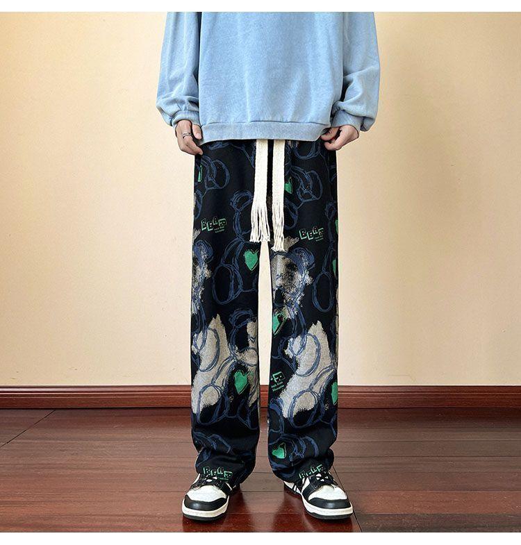 Product Introduction of Autumn Dopamine Wide-Leg Pants for Men, Trendy Brand, Small Design, New Style, Student Straight Loose Casual Versatile Long Pants wide  ribcage  outfit celana  maharani  kemala celana  kulot  lope  lope 14