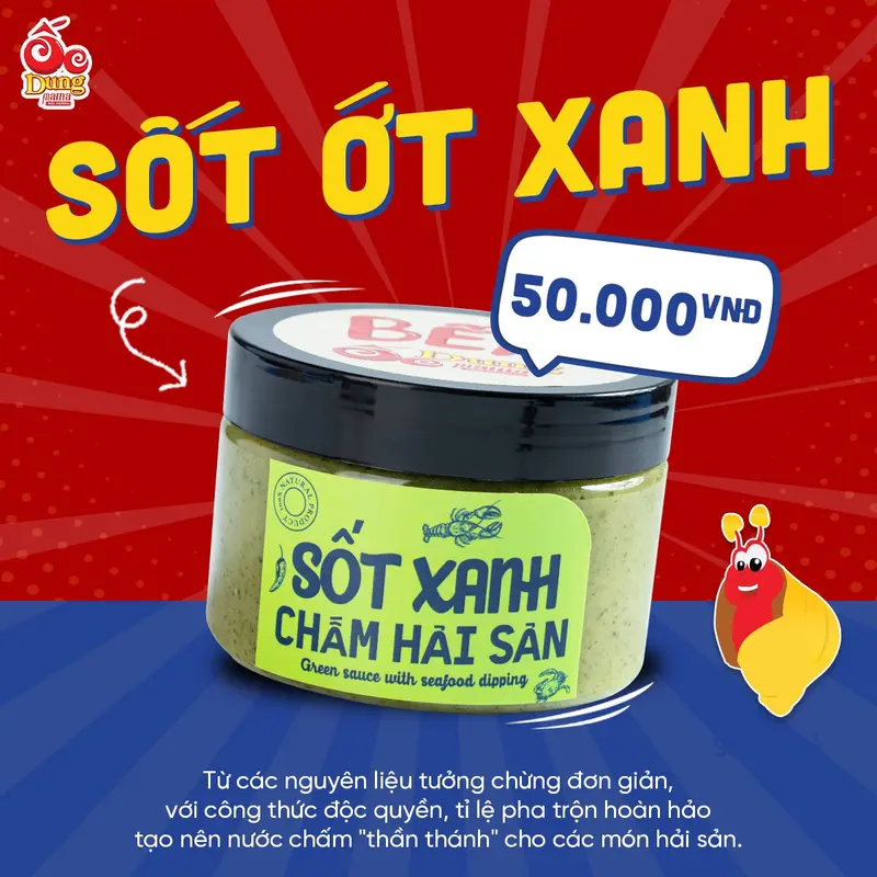 Sốt ớt xanh ngon mê ly Dung Mama 250g, nước chấm muối ớt bất bại của mọi loại món hải sản, thịt nướng, thịt gà, rau củ 5