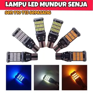 Sepasang lampu sen dajjal motor 45 led - lampu led mundur senja T10 T15 W16W 45 titik