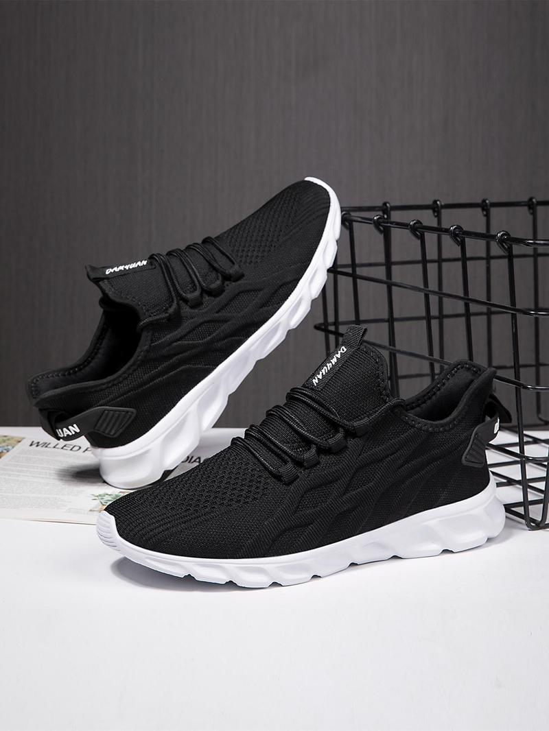 Product Introduction of Men's Minimalist Lace Up Low Top Mesh Sneakers, Casual Breathable Comfortable Sports Running Shoes, All-match Basic Shoes for Daily Wear 5