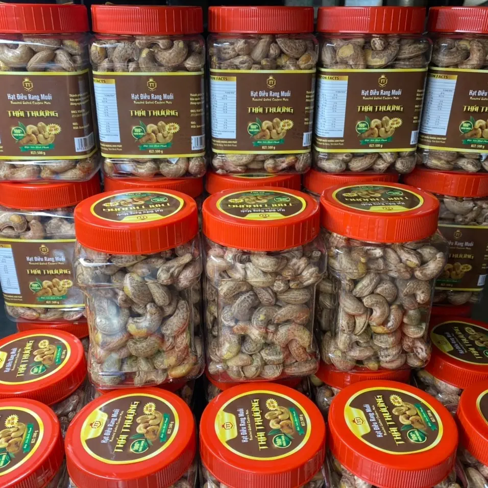 Hạt điều rang muối - Hộp đứng nắp đỏ  loại B - 500gr