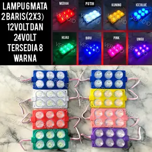 LAMPU LED 6 MATA 2X3 TIMBUL KOLONG BAK MOBIL TRUK MOTOR 12VOLT 24VOLT