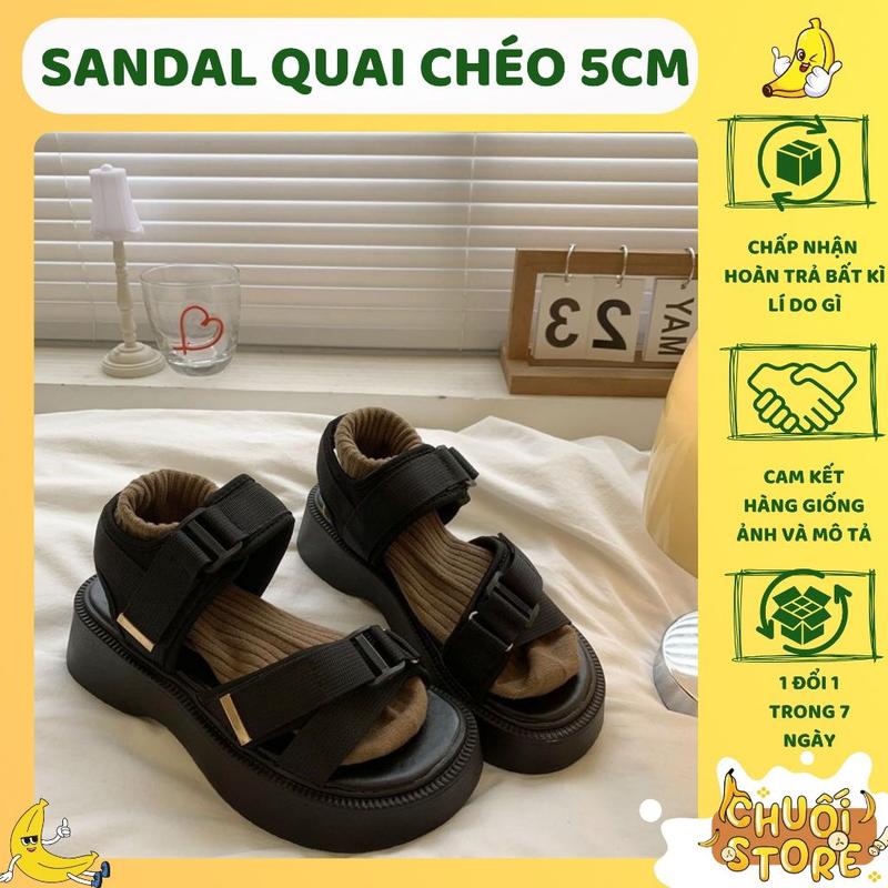 [SẴN+CÓ VIDEO] Dép Sandal Nữ Ulzzang LOẠI 1 - Giày Sandal Nữ Đi Học Đế Cao Quai Ngang Đan Chéo Mang Áo Dài Cá Tính