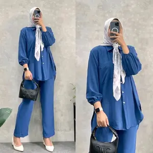 AMANDA ONESET SETELAN WANITA MUSLIMAH AIRFLOW CRINCKLE CRINCLE TERMURAH BTCSOLO ONE SET