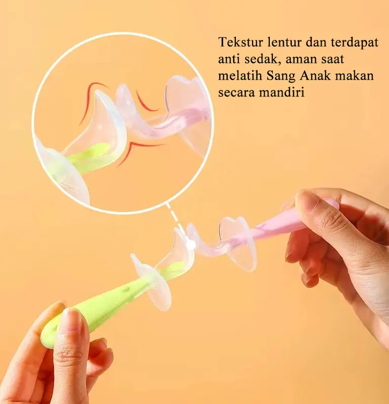 Kiddikiddo Sendok Anti Sedak Alat Makan Anak Bayi Perlengkapan Makan Bayi Training Spoon 5