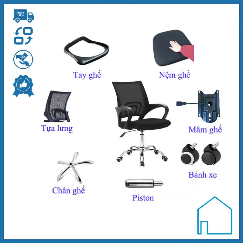 Phụ Kiện Ghế Văn Phòng, Ghế Gaming (Pitton, Bánh Xe, Ốc Vặn, Bát đỡ...) van ghế cong chữ