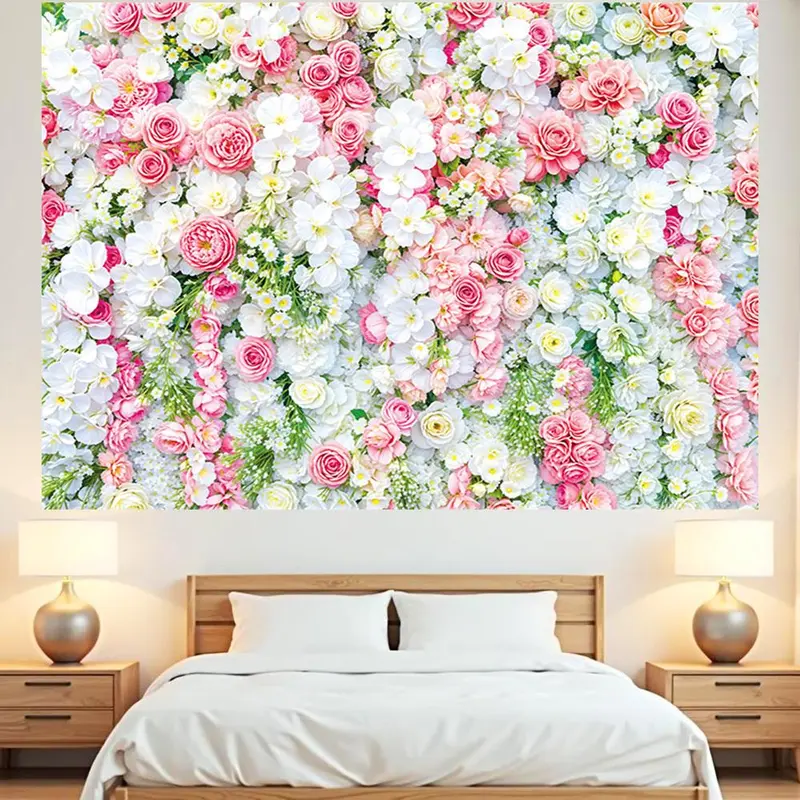 Rose Pattern Wall Tapestry, Floral Pattern Wall Hanging, Wall Art Decor for Home Living Room Bedroom, Home Decor, Room Decor, Flower 0