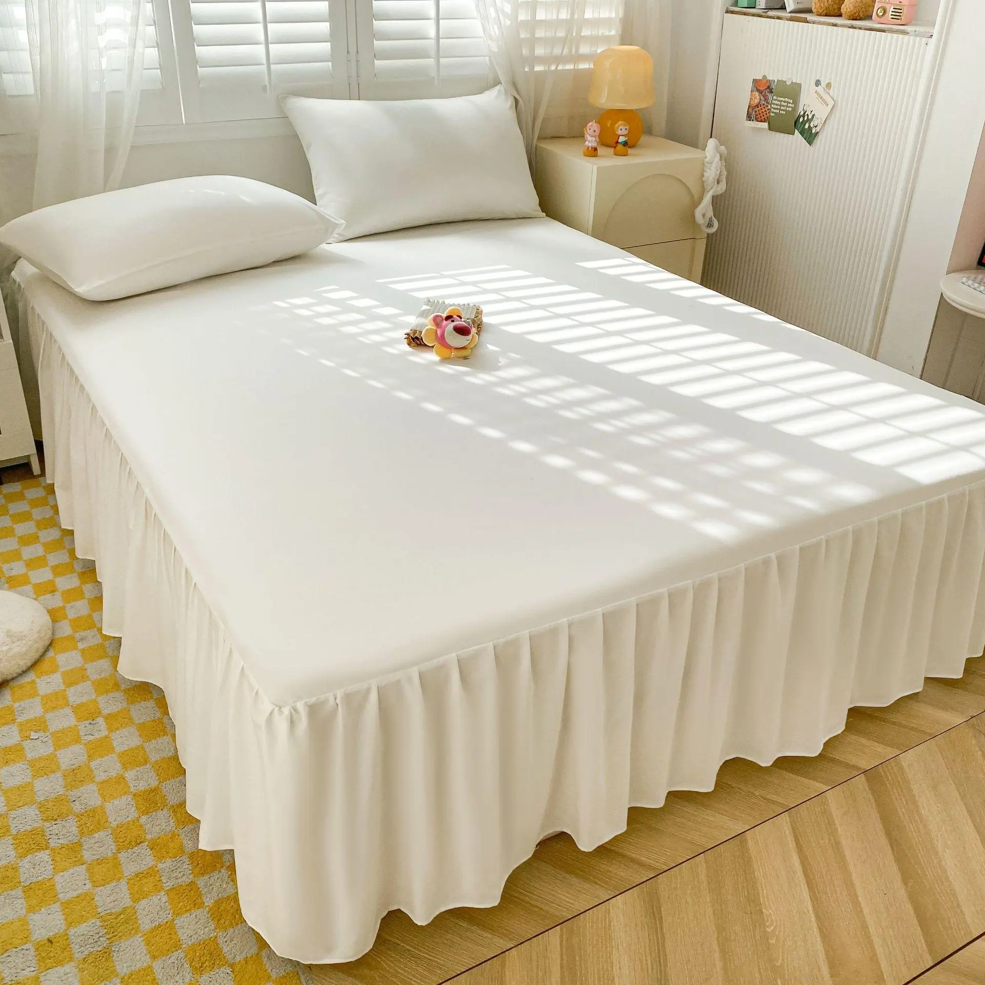 Solid Color Bed Skirt, 1 Count Simple Bed Skirt, Bedding Supplies for Home Bedroom Hotel Dormitory, Bedroom Accessories