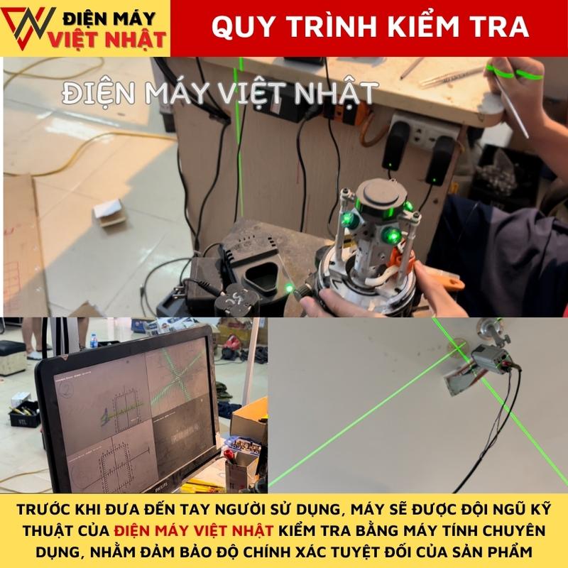 Máy cân bằng laser 5 tia xanh đế xoay tự động Akuza S600X bóng Led 6