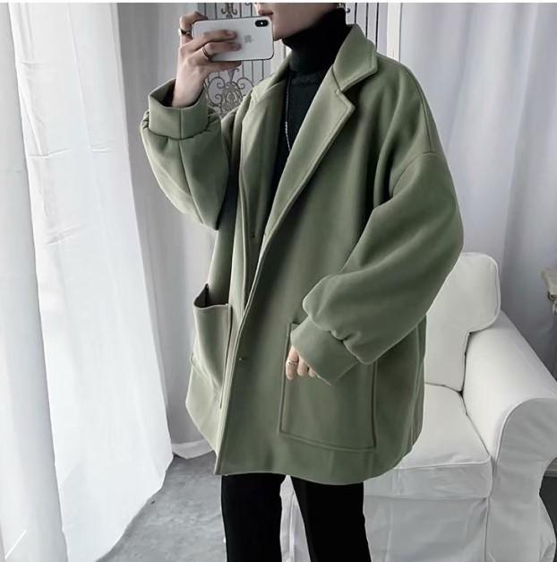 Product Introduction of Áo khoác nam blazer form rộng chất dạ cổ V ulzzang unisex hàn quốc, Áo blazer nam khoác choàng nam trơn cổ vest bigsize học sinh đi học, Áo dạ choàng nam 12